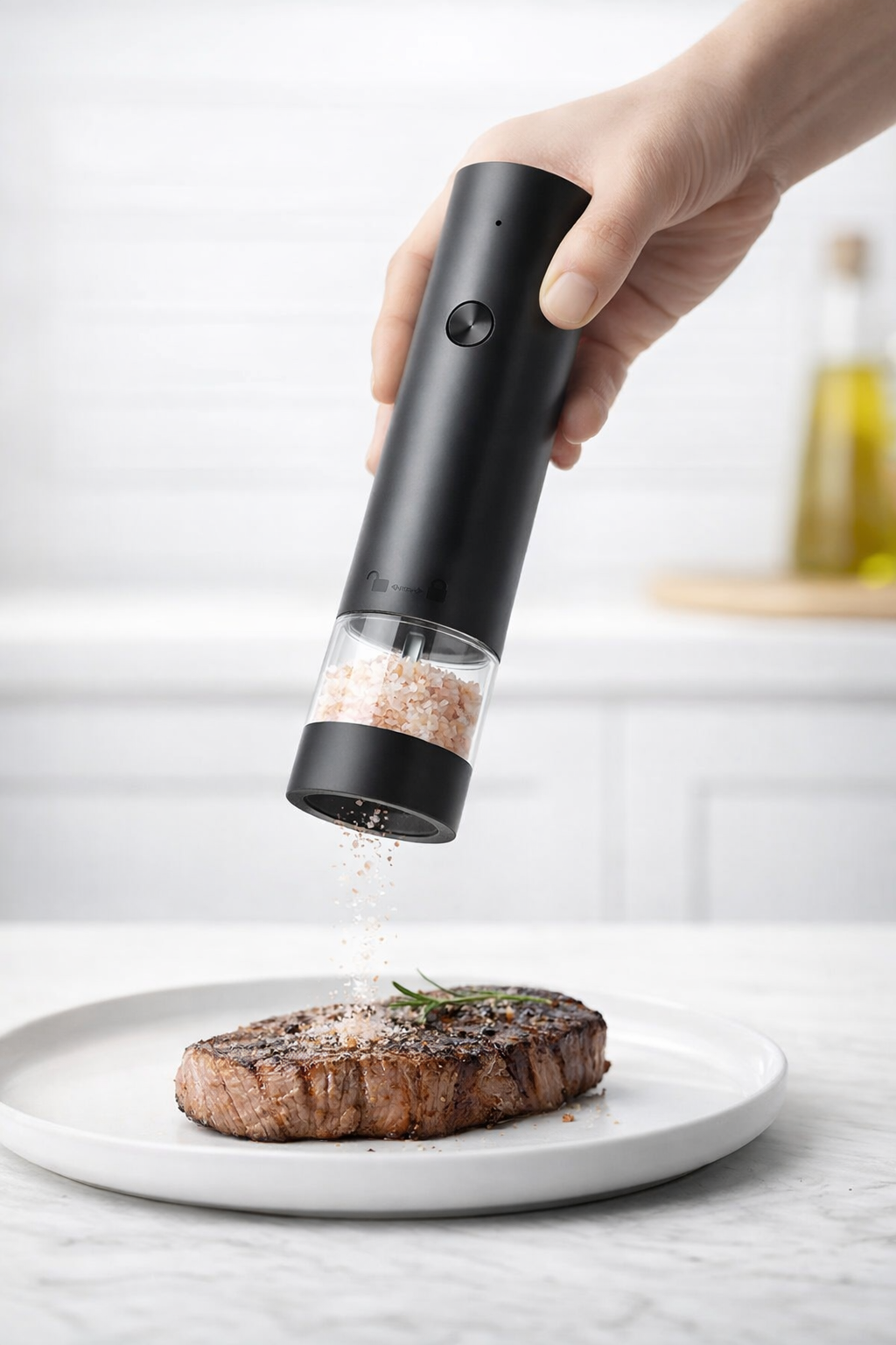 Moulin Électrique Rechargeable Sel & Poivre — Broyage Ajustable