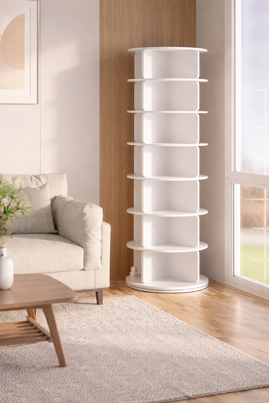 Tour Rotative 360° pour Chaussures – Rangement Vertical