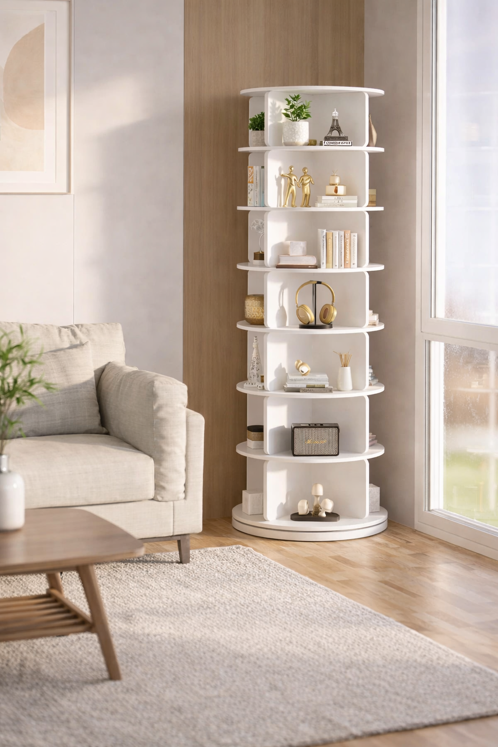 Tour Rotative 360° pour Chaussures – Rangement Vertical