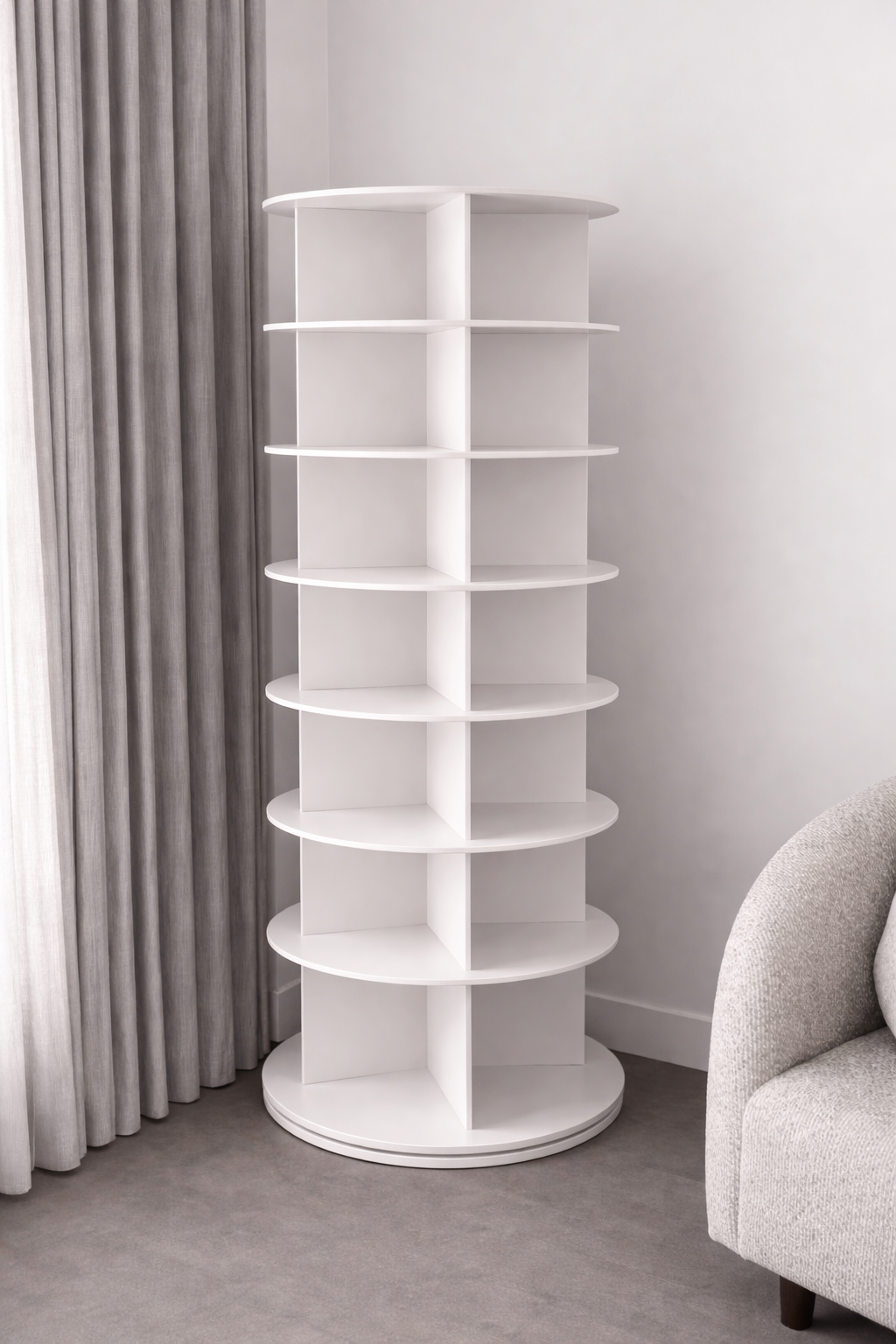 Tour Rotative 360° pour Chaussures – Rangement Vertical